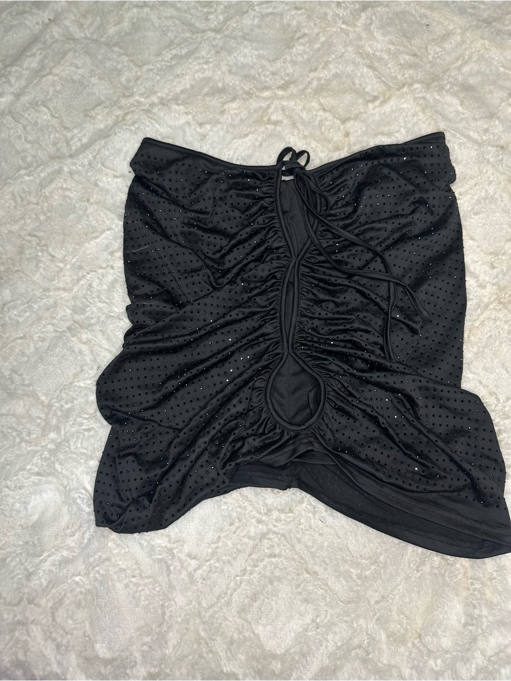 Black Sparkle Ruched Mini Skirt - Women's - Picture 4 of 5